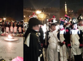 France Bonapartiste célèbre la mémoire de Napoléon Ier et Napoléon III lors du ravivage de la flamme sous l’Arc de Triomphe